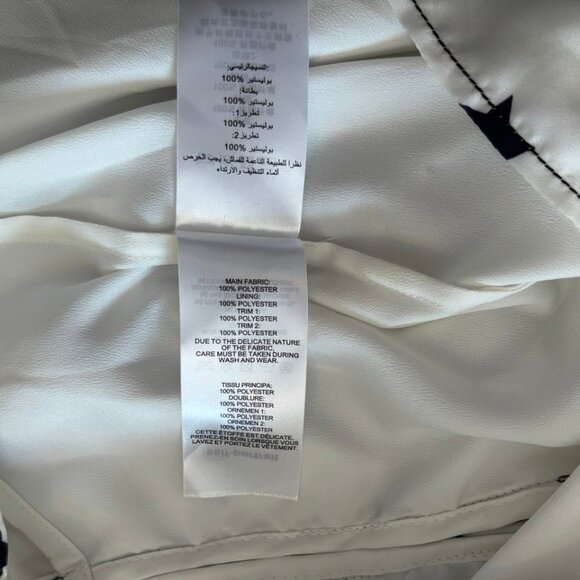 Self Portrait Blue Stars on Ivory One Sleeve Dress - Size 2 - Picture 6 of 6